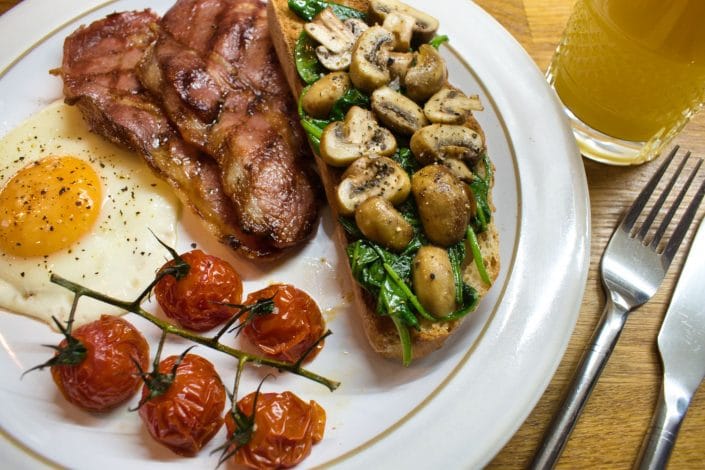 a meal of meat and vegetables on a plate