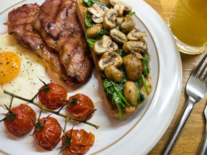 a meal of meat and vegetables on a plate